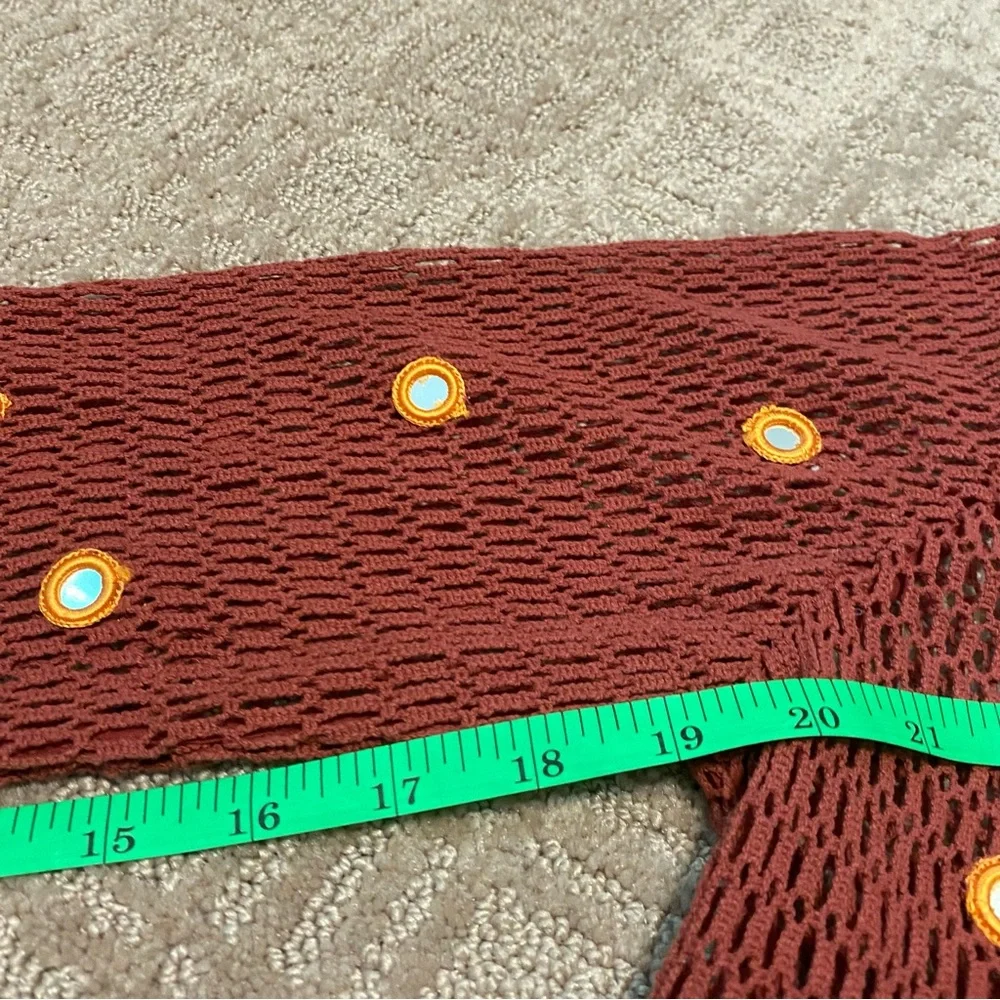 {Zara} Mesh Cropped Cardigan / Swim Cover With Mirror Details ~ Size Medium